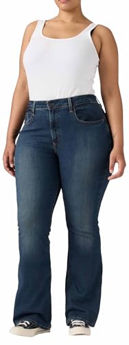 Levis 726 High Rise Flare Womens Jeans, Blue Swell, 24W / 30L