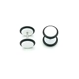 Solid White - Acrylic Fake Plugs - Cheaters - 0G Gauge - 8mm