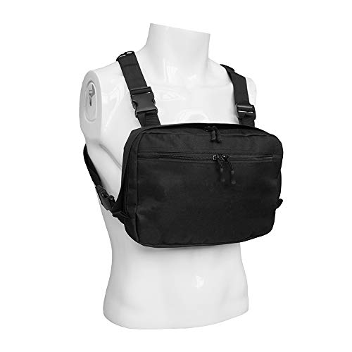 Saigain Radio Rig Chest Harness Bag Holster Holder Work Vest Rig Universal Hands Free for Two Way Radio Walkie Talkie(Rescue Essentials)