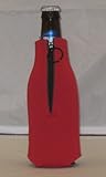 Collapsible Foam Beer holder Cooler with Zipper, Red