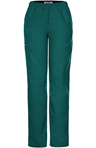 MedPro Women's Medical Scrub Set Mock Wrap and Cargo Hunter Green M (GT-766)