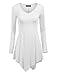 Made By Johnny MBJ WT737 Womens Long Sleeve Handkerchief Tunic L White