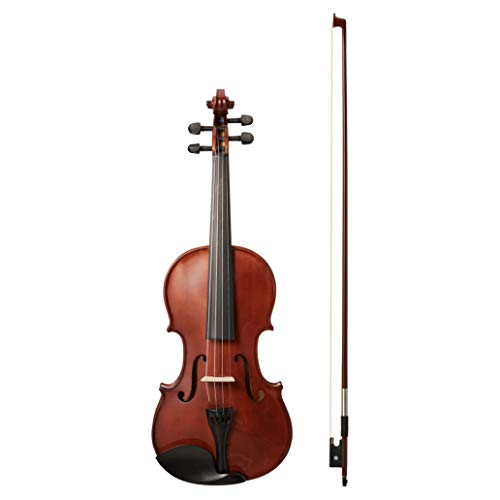 Amazon Basics Beginner Violin Bundle, Full Size, Solid wood,Natural