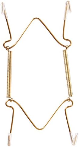 Better Houseware Adjustable Brass Plate Hanger with Vinyl-Sheathed Hooks for 10?-14? Plates, Mounting Hardware Included - Secure Plate Hanger to Safely Display Arts, Crafts and Heirlooms on The Wall