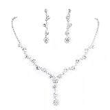 Clearbridal Women Rhinestones Necklace Earrings Jewelry Sets for Bridal 15049a