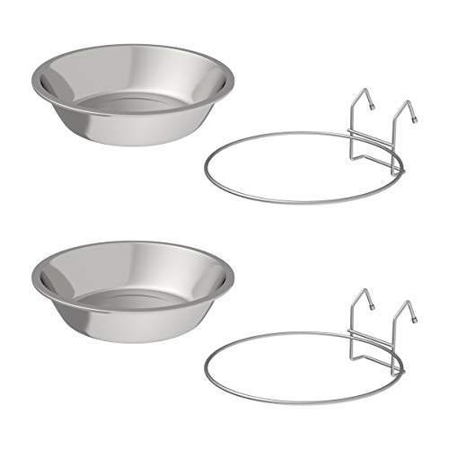 PETMAKER StainlessSteel Hanging Pet Bowls for Dogs & CatsCage, Kennel