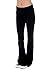 Unique Styles Fold-Over Waistband Stretchy Cotton Blend Yoga Pants (Large, Black)