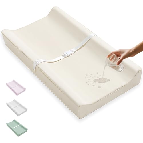Vegan Leather Baby Changing Pad Covers for Girl, Boy, Waterproof & Wipeable Soft Diaper Changing Mat Cover.Fits Standard Changing Pads with Dimensions of 32