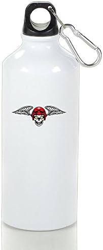 FashionCutomize GR Fire Wings Skull Portable Sports Water Bottle With Carabiner