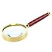 SODIAL(R) 20X Gold Tone Metal Frame Rosewood Handle Grip Magnifying Lens Glass 50mm Dia
