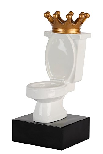 Fantasy Football Trophy Toilet/Last Place/Loser / Potty Training White Elephant Gag Gift/UP to 3 LINE Engraving Plate Available Upon Request (Best Place To Play Fantasy Football)