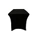 YCC Linens - 6 Ft Rectangular Open Back Stretch Party DJ Wedding Event Table Covers (Black)