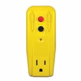 Tower Manufacturing 30439005 Auto-Reset&nbsp;15&nbsp;AMP Grounded 3-Prong GFCI Single Outlet Adapter, Yellow