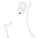 Romantic Promise Valentine Red CZ Devil Heart Shape Cubic Zirconia Stud Earrings For Women Teens Rose Gold Plated .925 Sterling Silver