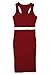 Womens Crop Top Midi Skirt Outfit Two Piece Bodycon Bandage Dress Small Red