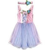 My Princess Academy Blue and Pink Classic Velvet Princess Dress, Large 7/8