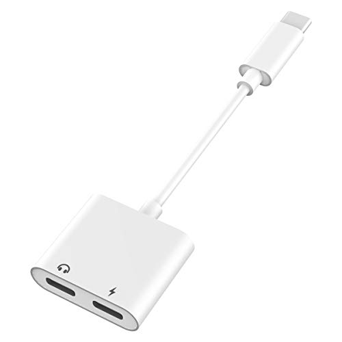 Wingstek USB C Headphone Audio and Charger Adapter Dual Type-C Earphone Converter Compatible for Google Pixel 2/2XL/3/3XL,Apple iPad Pro2018,Samsung Galaxy note10 + Plus,Essential Phone – White