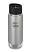 Klean Kanteen 16oz Wide Mouth Stainless Steel Coffee Mug, Double Wall Vacuum Insulated with Leak Proof Café Cap 2.0 - Brushed Stainless (NEW 2018)