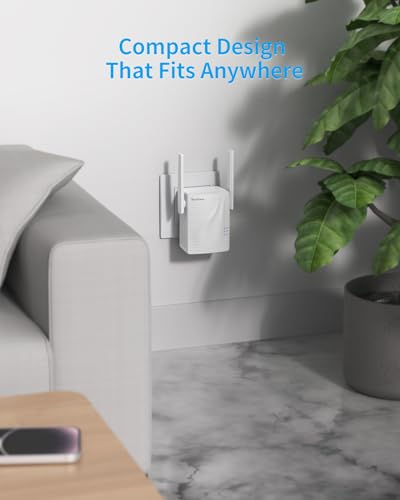 BrosTrend WiFi Extender AC1200 WiFi Booster and Signal Amplifier, 1200Mbps Dual Band Wireless Extender Signal Booster for Home Coverage Up to 1600 sq.ft. WPS Easy Setup, Wall Plug Design
