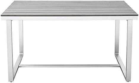 All-Weather Grey Outdoor Dining Table Rust water and UV resistant