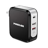 POWERADD QC3.0 USB Wall Charger 43W USB C 4 Power port Foldable Plug Fast Charging for iPhone Xs/Xs Max/XR, Samsung Galaxy S9/S9+/S7 Edge, LG G5/V10, HTC U12+/U11 life, Nexus and More Model and Device