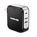 POWERADD QC3.0 USB Wall Charger 43W USB C 4 Power port Foldable Plug Fast Charging for iPhone Xs/Xs Max/XR, Samsung Galaxy S9/S9+/S7 Edge, LG G5/V10, HTC U12+/U11 life, Nexus and More Model and Device
