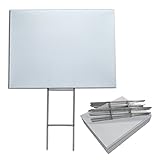 Box of 25 Blank Yard Signs 18x24 with H-Stakes for Graduations, Political Parties, Businesses, or Garage Sales