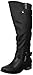Rampage Women's Hansel Zipper and Buckle Knee-High Riding Boot,Black Smooth,10 B(M) US Regular Calf