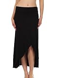 Sakkas 0326 Soft Jersey Feel Solid Color Strapless High Low Dress / Skirt – Black/Medium, Online Clothing Store