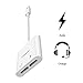 Nicexx Adapter & Splitter Compatible IP 7/7 Plus 8/8 Plus/X, Headphone Jack Aux Audio & Charging & Calling & Sync Cable Connector Earphone Charger– White