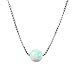 Martinuzzi Accessories White Opal Ball Sterling Silver Necklace. Little Opal Bead Necklace. Choker Necklace. Dot Necklace. (15 Inches)