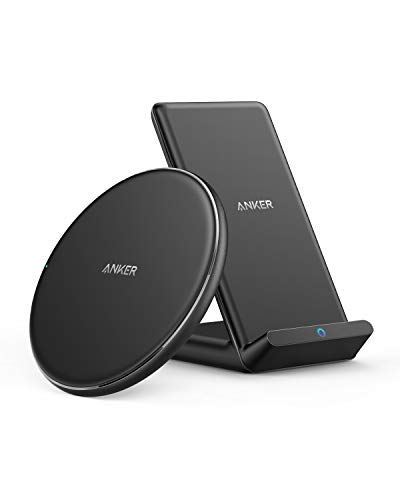 Anker Wireless Chargers Bundle, PowerWave Pad & Stand Upgraded, Qi-Certified, 7.5W for iPhone 11, 11 Pro, 11 Pro Max, Xs Max, XR, XS, X, 8, 8Plus, 10W for Galaxy S10 S9, Note 10 Note 9 (No AC Adapter)