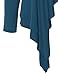 LL WSK849 Women's Long Sleeve Lightweight Draped Front Open Asymmetrical Cardigan XL Teal
