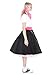 Hip Hop 50's Shop 1950s Adult Poodle Skirt Costume for Women (Black w/Pink XL/2X)
