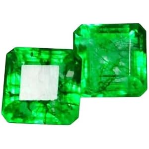 Natural Green Emerald Loose Gemstone 14.00 Carat Emerald Shape GGI Certified Colombian Emerald Stone Set of 2 Pieces for Jewe