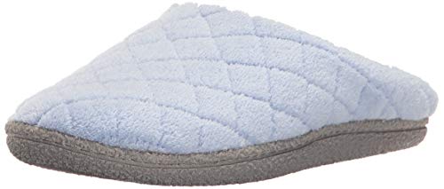 Dearfoams Women's Leslie Quilted Microfiber Terry Clog, Iceberg, Medium/7-8 M US