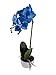 Imiee Phaleanopsis Arrangement with Vase Decorative Artificial Orchid Flower Bonsai (Blue)