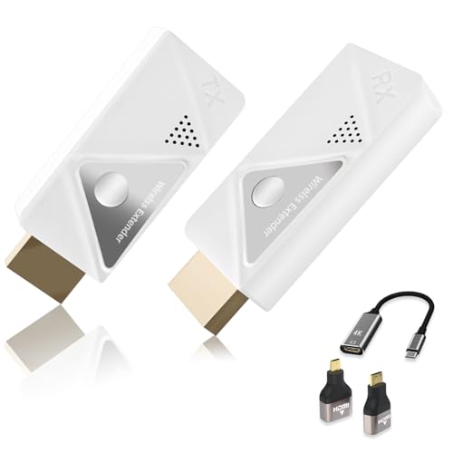 SUNMEG Wireless HDMI Transmitter & Receiver - 4K, 1080P 60Hz Wireless HDMI Extender, Plug & Play 2.4G/5G for Streaming Video & Audio to Monitor from Laptop/PC/Projector