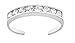 Ritastephens 925 Sterling Silver Adjustable Toe Ring – Channel Set Cubic Zirconia Open End Body Jewelry, Shiny Finish, Nickel Free, Hypoallergenic, Hallmarked 925, Gift Box Included