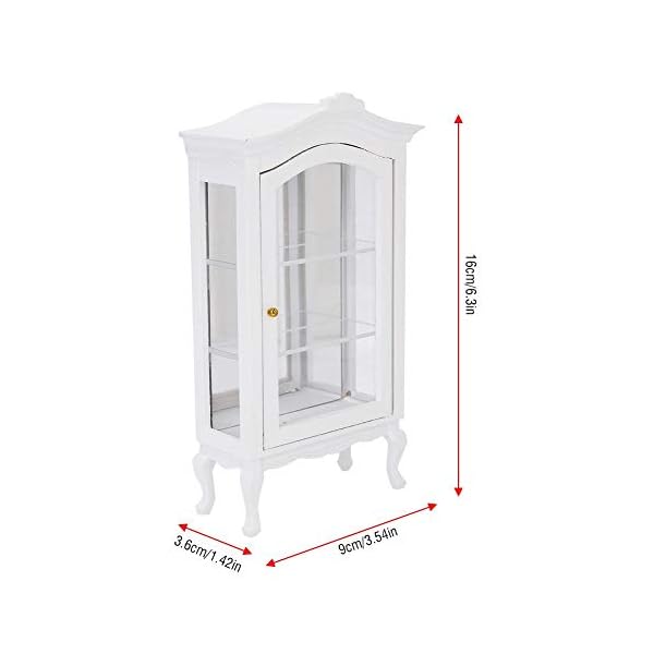 1:12 Miniatur Weiß Europäischen Stil Holz Puppenhaus Drei Schichten Transparente Fenster Dream Schrank Vitrine für Babys – Bild 3