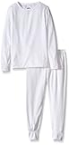 Fruit of the Loom Little Girls' Performance Thermal Underwear Set, Artic White, 4/5