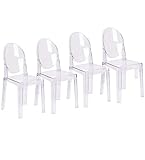 2xhome Set of 4 Large Size – Clear Crystal Mid