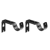 Cicony Curtain Rod Bracket Holder, 2Pcs Adjustable Wall Bracket for Curtain Rod Wall Hooks