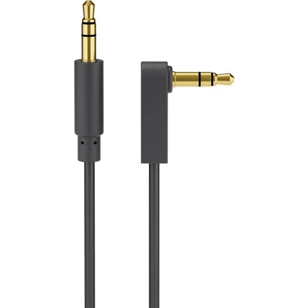 goobay 59525 Audio Jack Cable AUX, 3.5 mm Stereo 4-Pin Slim, CU, 90° Angled - Jack 3.5 mm Male (4-Pin, Stereo) to Jack 3.5 mm Male (4-Pin, Stereo)