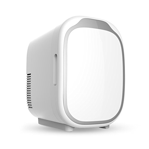 Click Here to See More Images YI HOME- Car Mini Refrigerator Single Door Fridge Household Small Electronic Freezer Office Fast Cooling Heating White 6L