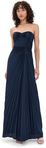 amur isabell strapless sweetheart pleated ruffled maxi dress AMUR Strapless Pleated Ruffled Maxi Dress