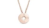 Rose Gold Compass Necklace - Direction of Life & Id Be Lost Without You [Rosa Vila] (Rose Gold Tone)