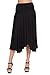 Womens Fold Over Waistband Comfy Midi Skirts with Side Pockets