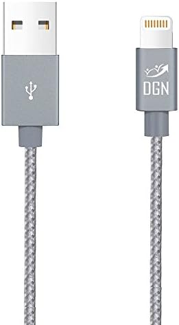 DGN Gadgets iPhone Cable 3 FT Nylon Braided Lightning Charger to Cable Data Syncing Cord Compatible with iPhone 7/7 Plus/6S/6S Plus,SE/5S/5,iPad,iPod Nano (3 Feet - Gray)