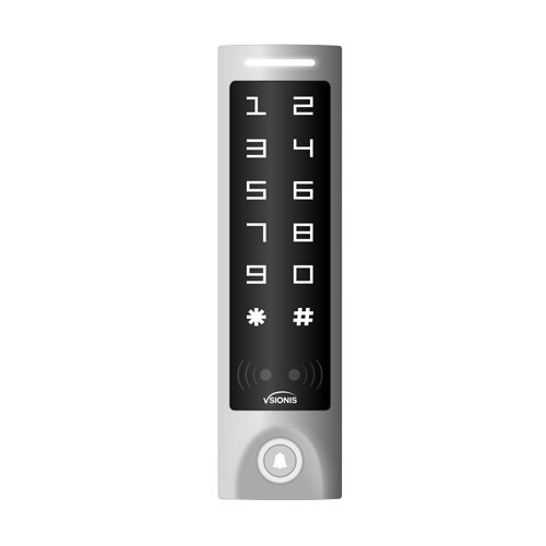 VIS-3003 Access Control Weatherproof Metal Housing Anti Vandal and Anti Rust Digital Touch Keypad and Reader Standalone No Software 2000 Users with Doorbell Slim Version